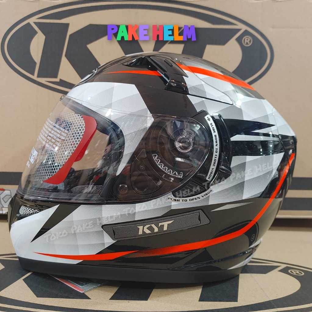 HELM KYT K2 RIDER DIAMOND WHITE PUTIH HELM KYT FULL FACE KYT DOUBLE VISOR K2R K2 R