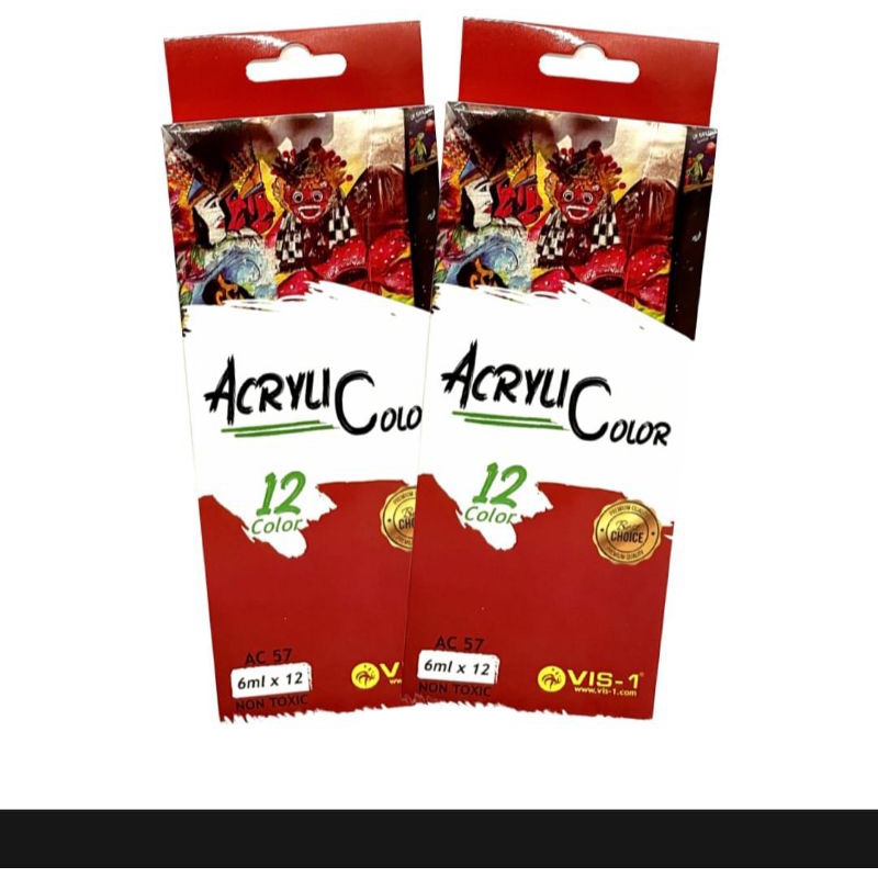 

CAT ACRYLIC AC-57 12 WARNA VIS-1/ACRYLIC COLOURS 1 SET 6 ML