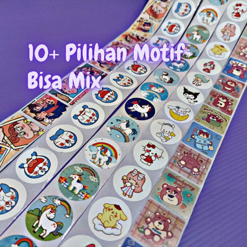 

100pcs Sticker Stiker Lucu Karakter Kartun Kawaii Sanrio Lotso Doraemon Hello Kitty Unicorn Reward Cartoon Cinnamoroll Shincan Animal Hewan Kawaii Mainan Tempel Anak Remaja Dekorasi Buku Jurnal Diary Agenda 1 Roll Isi 500 Label Segel Lembaran Lembar Promo