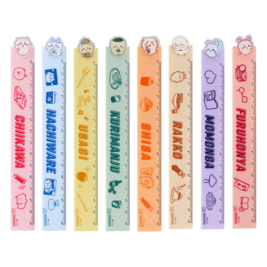 

Ruler Slim 14cm Chiikawa Comic Scene Hachiware Usagi Kurimanju Shisa Rakko Furuhonya Momonga Penggaris Limited Edition