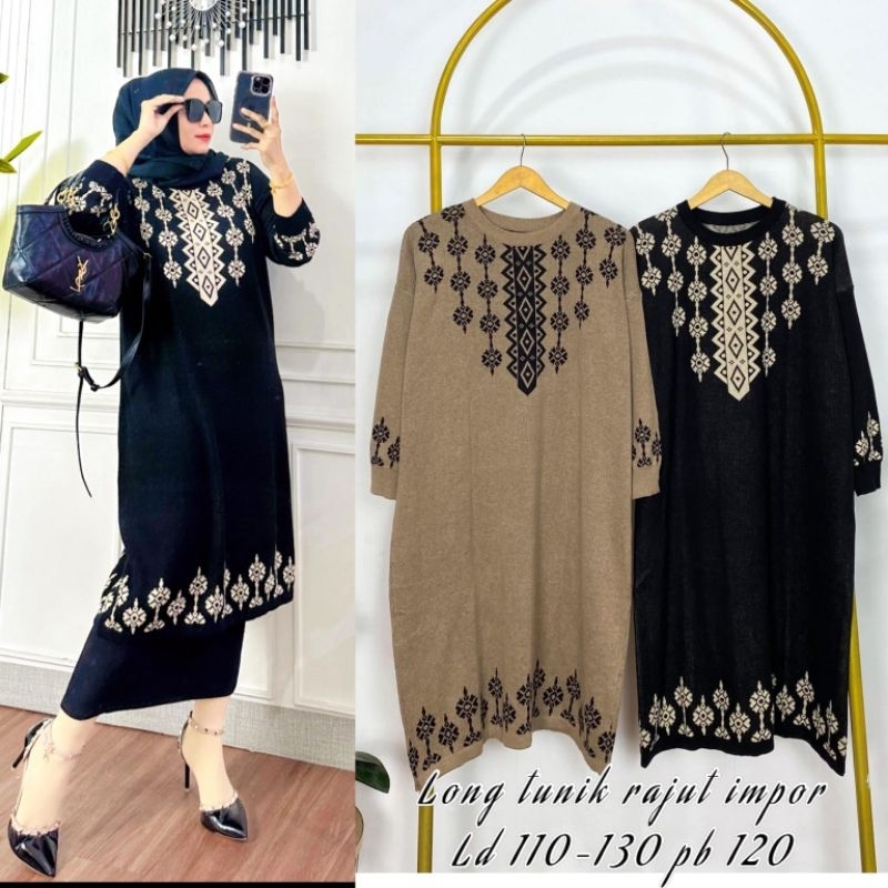 Tunik rajut wanita import/dress rajut