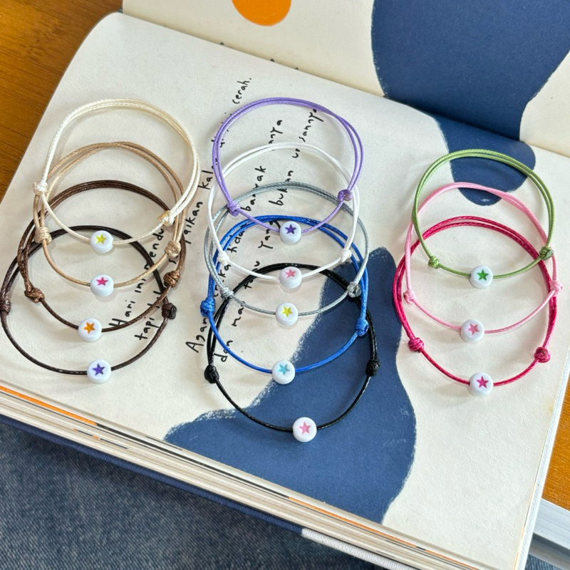 (Beli 5 Gratis 1) Gelang tali manik bintang | Gelang bintang | Gelang persahabatan | Gelang tali luc