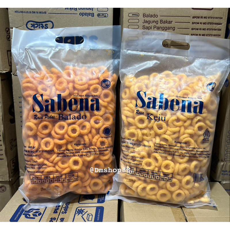 

SABENA RING / SNACK CHIKI RING CAMILAN RASA BALADO / KEJU KEMASAN 340 GRAM