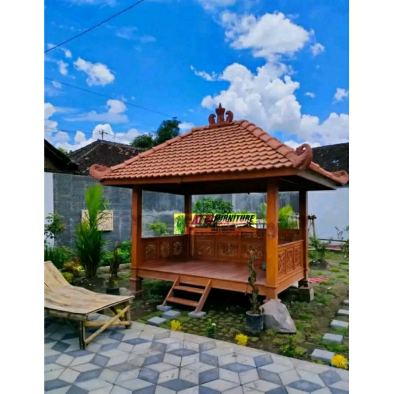 Gazebo minimalis Kayu Jati, Gazebo Ukir Jati Jepara