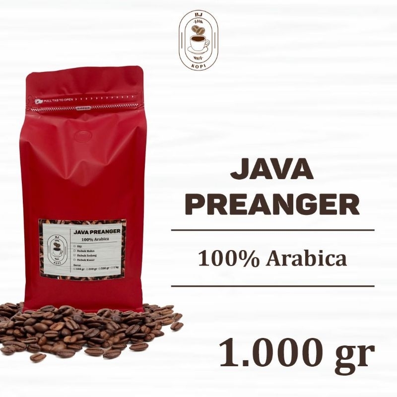 

Kopi Arabika Java Preanger Arabica Coffee Roast Beans 1000gr Biji Bubuk
