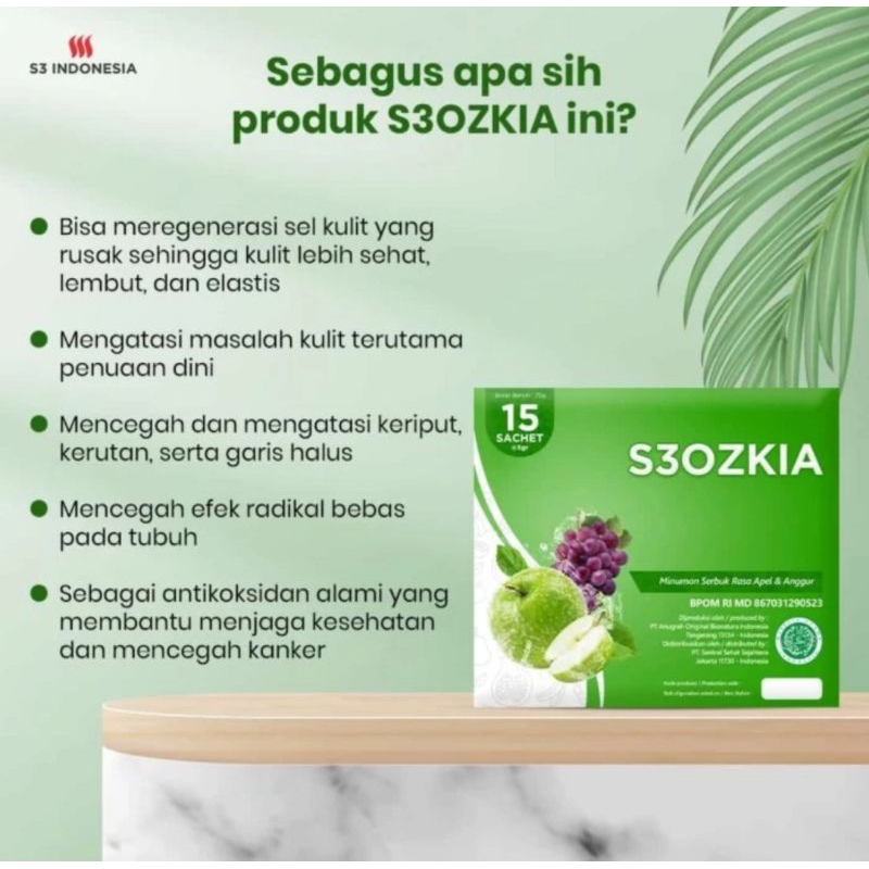 S3ozkia S3 Ozkia Minuman Stemcell Rasa Apel Bikin Awet Muda / Hilangkan Kerutan Di Wajah & Cegah Pen