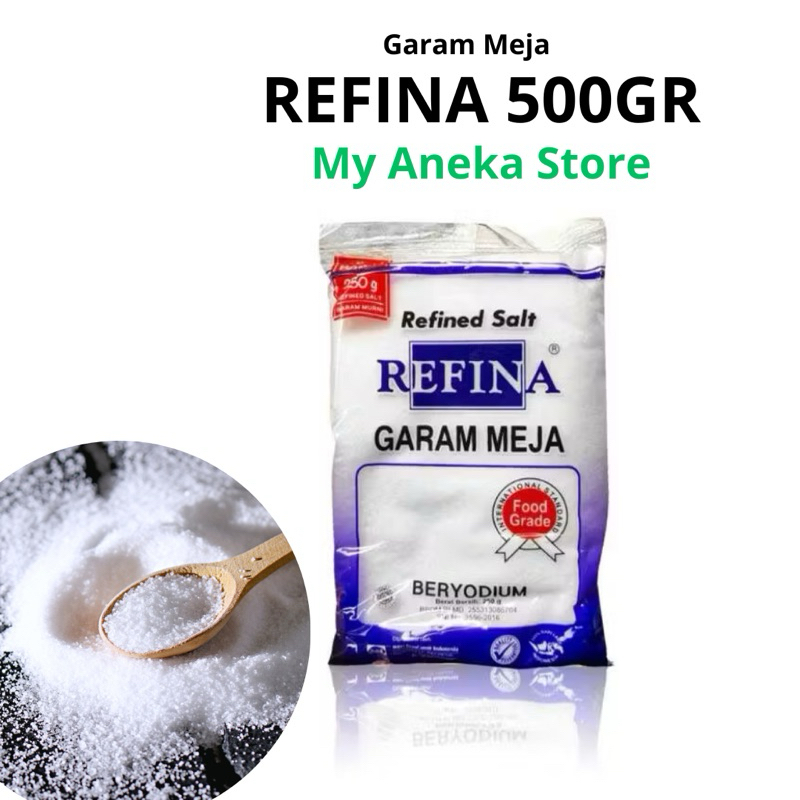 

GARAM REFINA 500gr /Garam meja/garam beryodium/ refina 500gr/promo