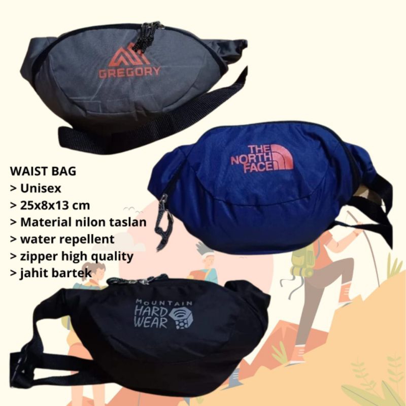 Tas Pinggang TNF MHF LOW ALPINE GREGORY Waist Bag Murah Outdoor Slingbag