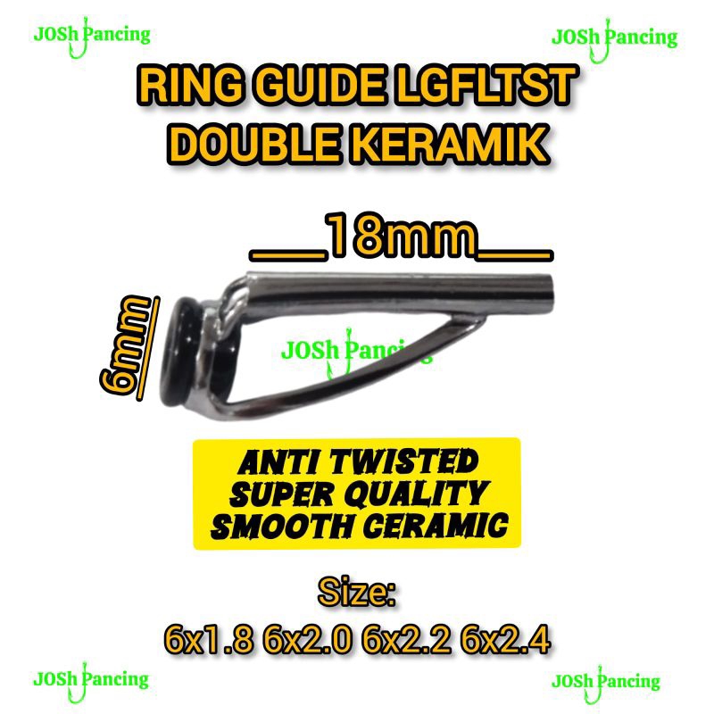 ring double keramik LGFLTST top guide cincin ujung joran pancing