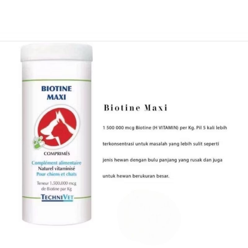 Vitamin Bulu Anjing Kucing Biotine Maxi 30 tablet