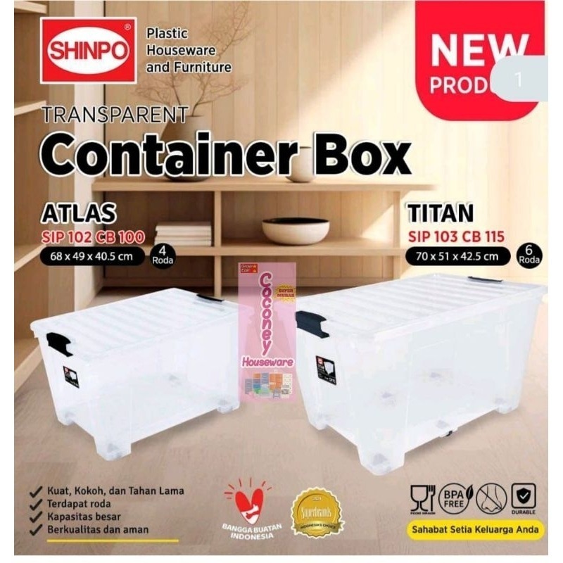 SHINPO - CONTAINER BOX TRANSPARAN 46, 47, 100, 115 Liter BATAM