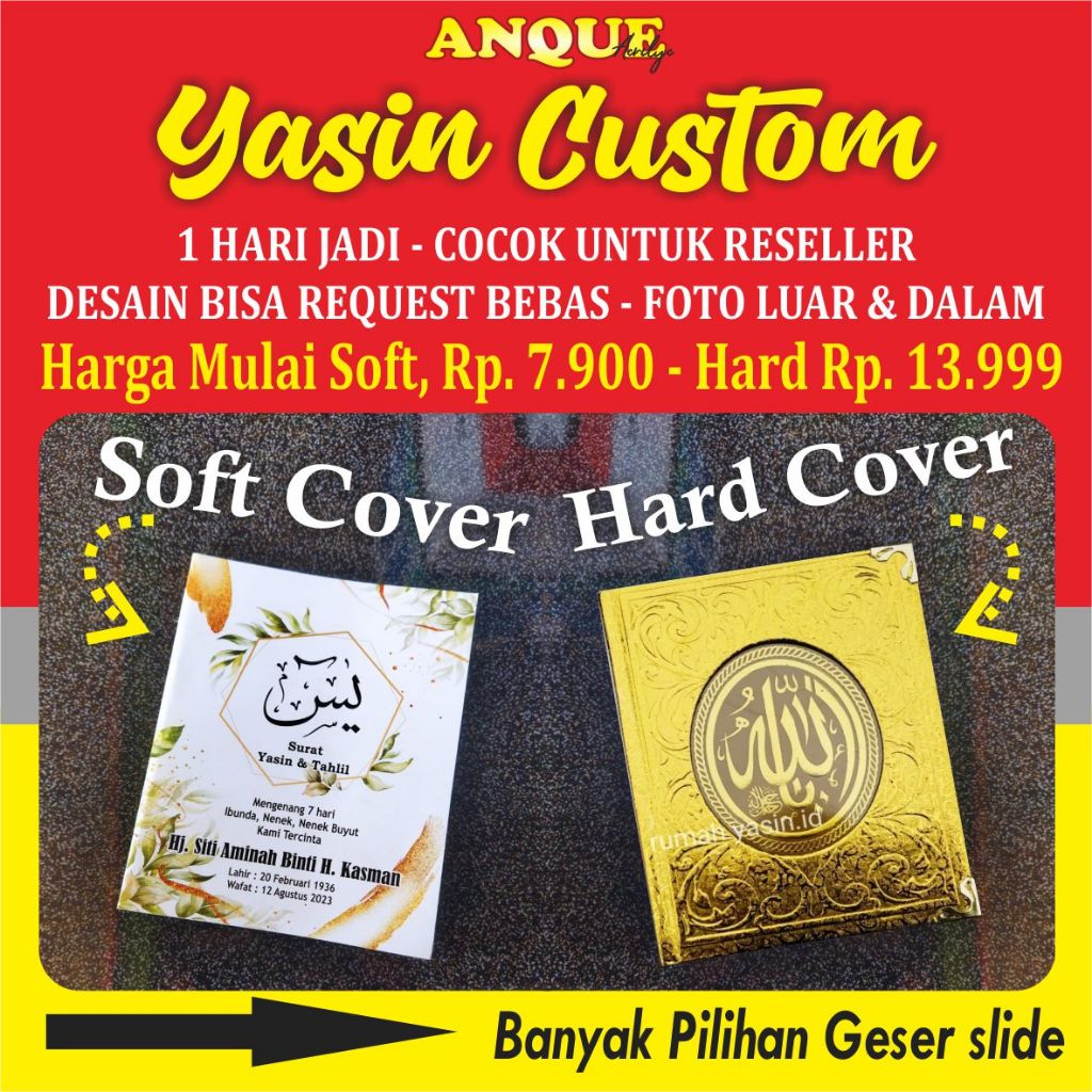 

Yasin Custom Soft Cover & Hard Cover Proses cepat