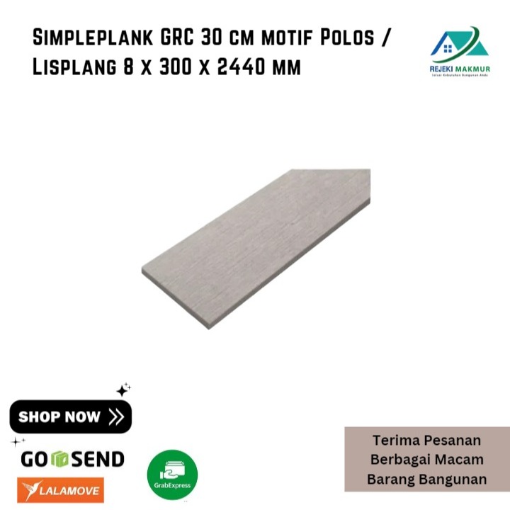 Simpleplank GRC 30 cm motif Polos / Lisplang 8 x 300 x 2440 mm