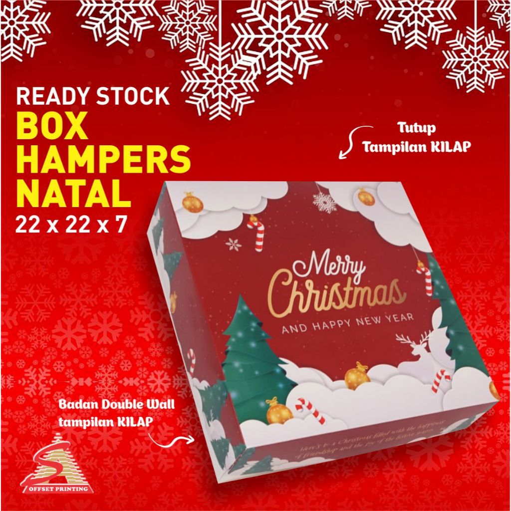 

22x22x7 Box Natal/Christmas Box/Christmas hampers/Dus Natal