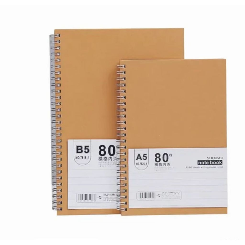 

Buku Agenda A5 Buku Spiral Notebook B5 Spiral Garis dan Polos Diary Book Buku Catatan Cover Coklat Polos Bisa Custom