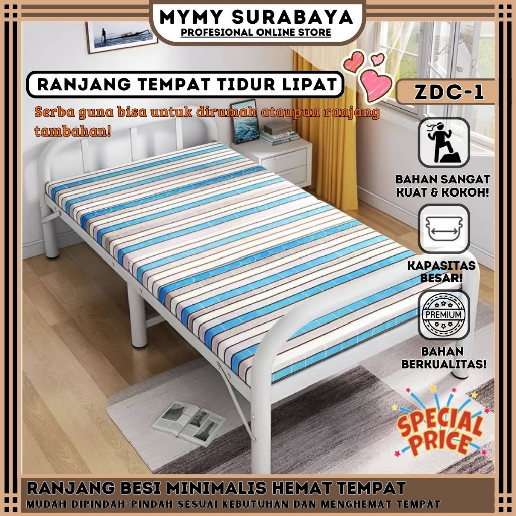 MYMY.SURABAYA Ranjang Lipat Kasur Lipat Folding Bed Portable Kuat | Ranjang Tempat Tidur Lipat Ranja