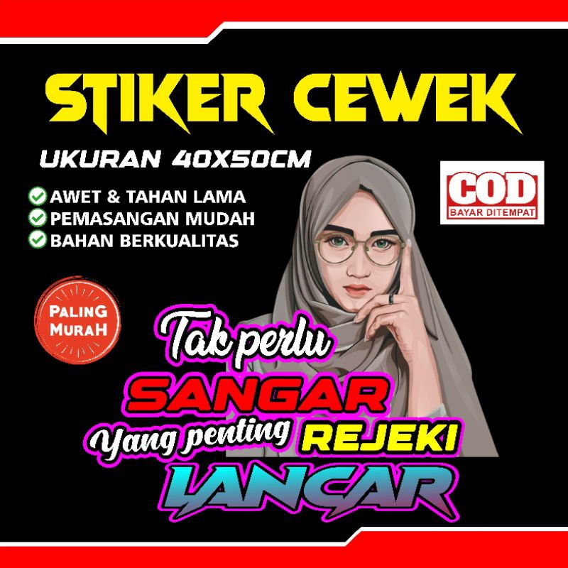 

STIKER CEWEK Murah Berkualitas (Bisa riquest ukuran dan desain)