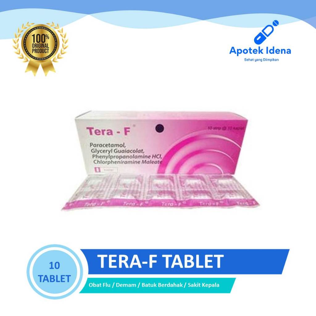 TERA-F Strip 10 Tablet - Obat Demam Batuk Berdahak Pilek Flu Sakit Kepala Tera F