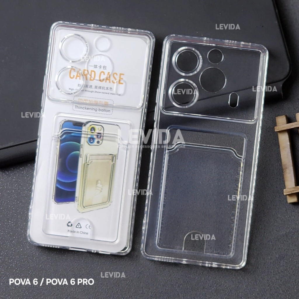 Tecno Pova 6 Tecno Pova 6 Pro Card Case Clear / Slot Kartu Bening Case Tecno Pova 6 Tecno Pova 6 Pro