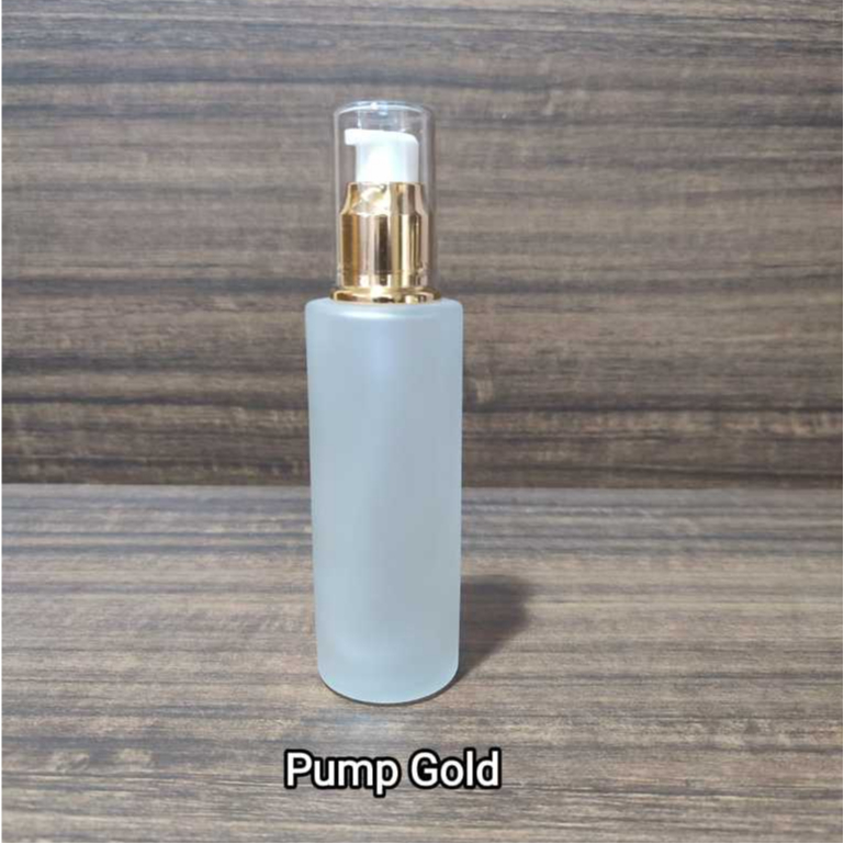 Botol Kaca Doff 100ml Botol Pump Gold botol skincare Botol Kosmetik N20