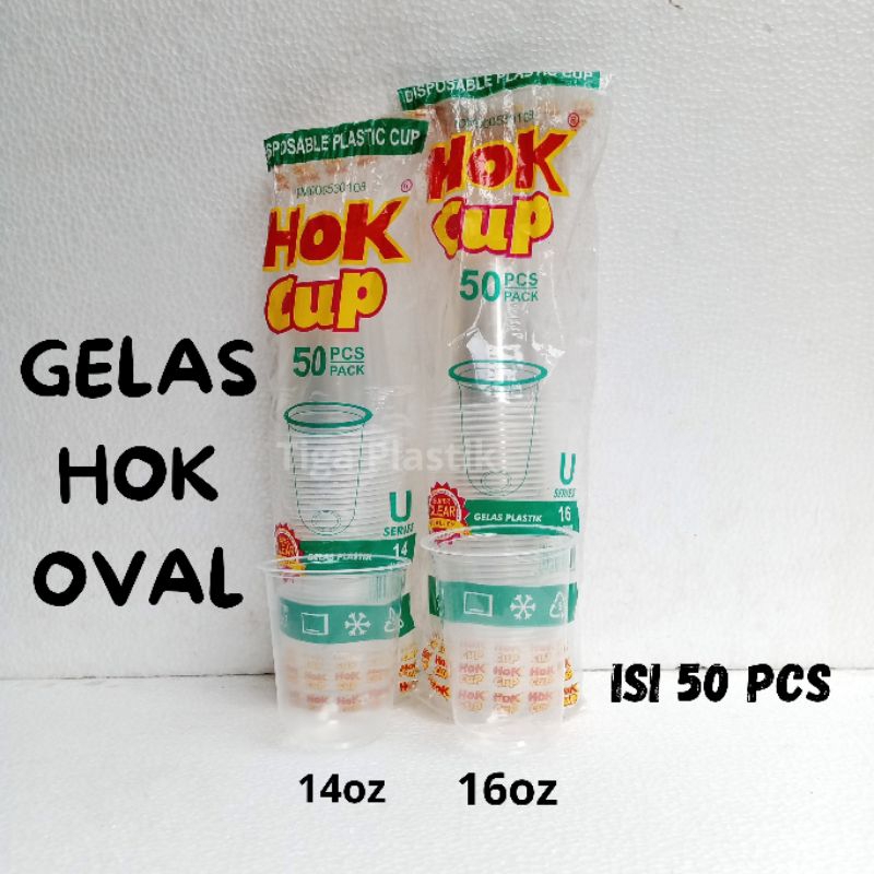 Cup Gelas Hok Oval 14oz & 16oz