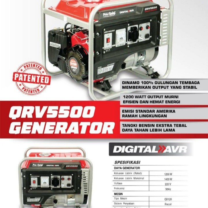 Genset Proquip 1200 Watt QRV 5500