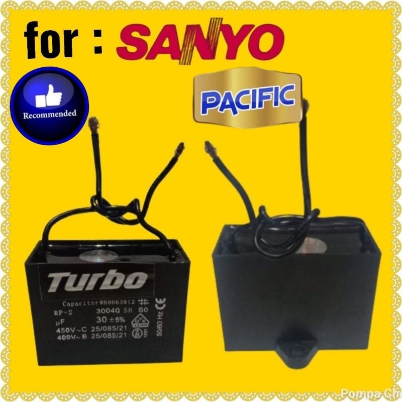 Capasitor mesin pompa air sanyo pd-h258jp 261dn sumur dangkal 250 watt 261 dn pdh258jp pdh 258 jp h2