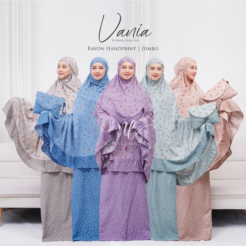 Mukena Dewasa Nadia Collection Bahan Rayon Handprint size Jumbo