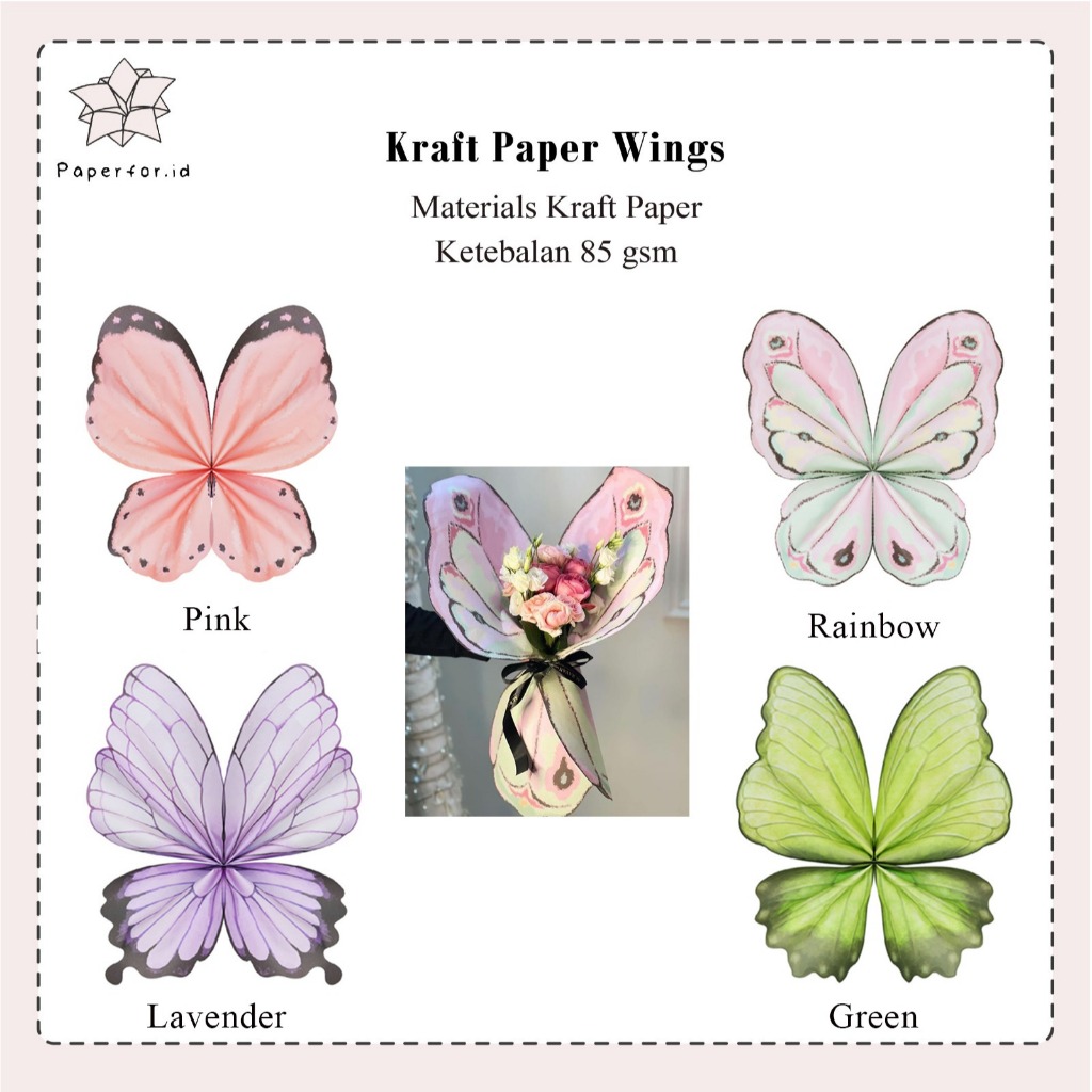 

GROSIR Kraft Paper Wings Butterfly (5 SET)