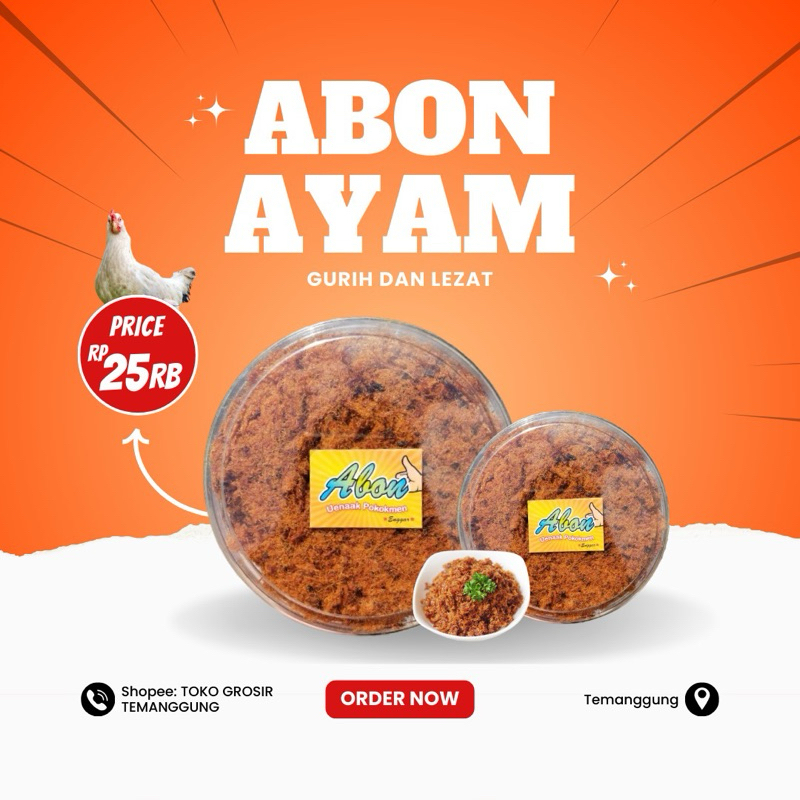 

Abon Ayam Asli Temanggung - 100% Daging Asli