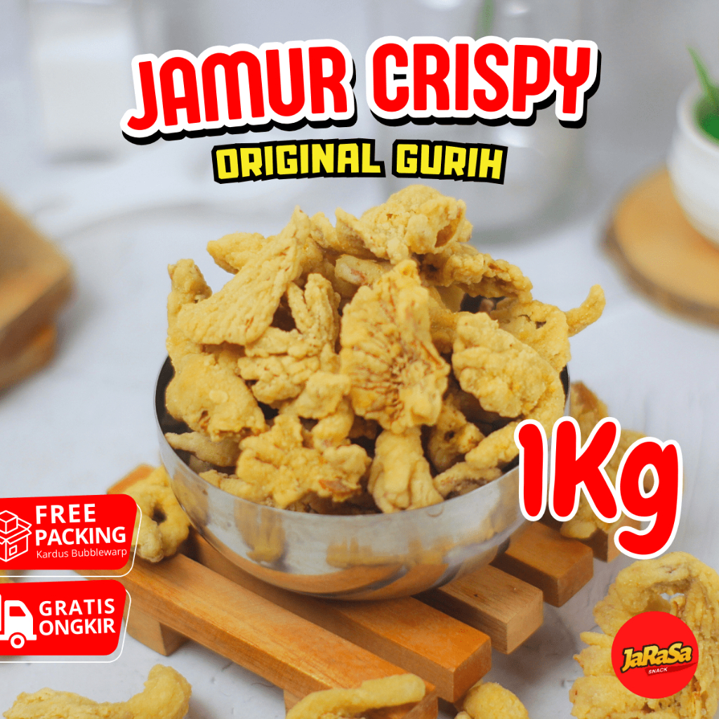 

KERIPIK JAMUR CRISPY ORIGINAL 1KG CEMILAN SNACK