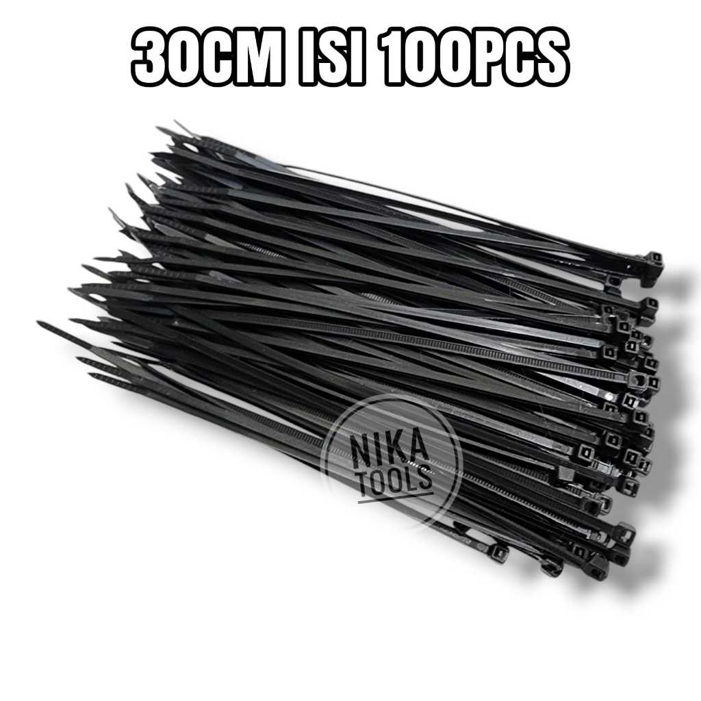 

Kabel Tis 30 cm 300 mm Cable Ties Tie Nylon Nilon Hitam 100 pcs