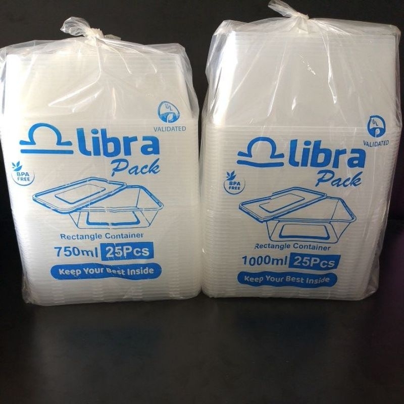 LIBRA THINWALL RECTANGLE 750ML 1000ML / KOTAK MAKANAN PERSEGI PANJANG