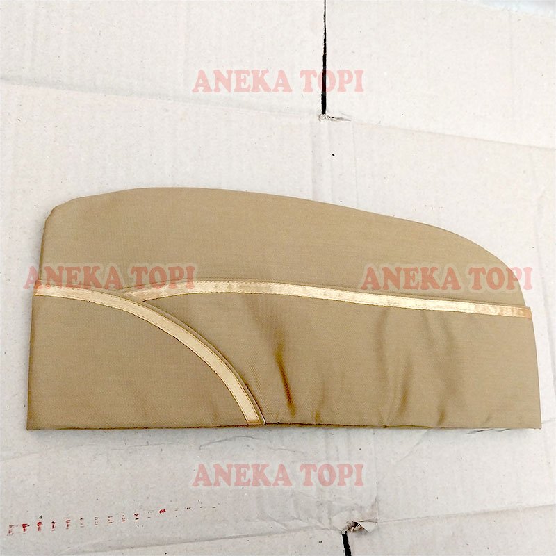 Topi Muts Keki Lis Kuning Topi Mutz Khaki Atribut PDH Topi Mut PNS - Aneka Topi