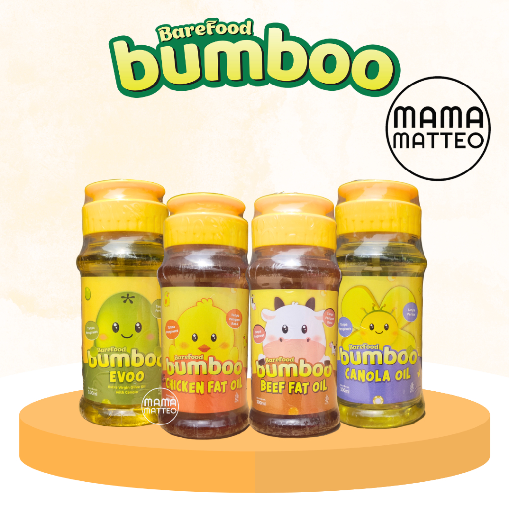 

BUMBOO OIL MPASI 100ml / Minyak Alami Tumis Masak Topping Bayi Anak / Chicken Beef Fat Canola Olive Oil EVOO / Minyak Lemak Ayam Sapi Kanola Zaitun / BAREFOOD BANDUNG