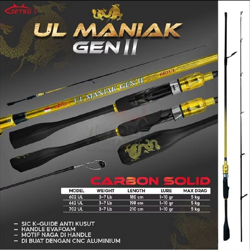 GETSU JORAN PANCING CASTING ULTRA LIGHT GETSU UL MANIAK GEN II