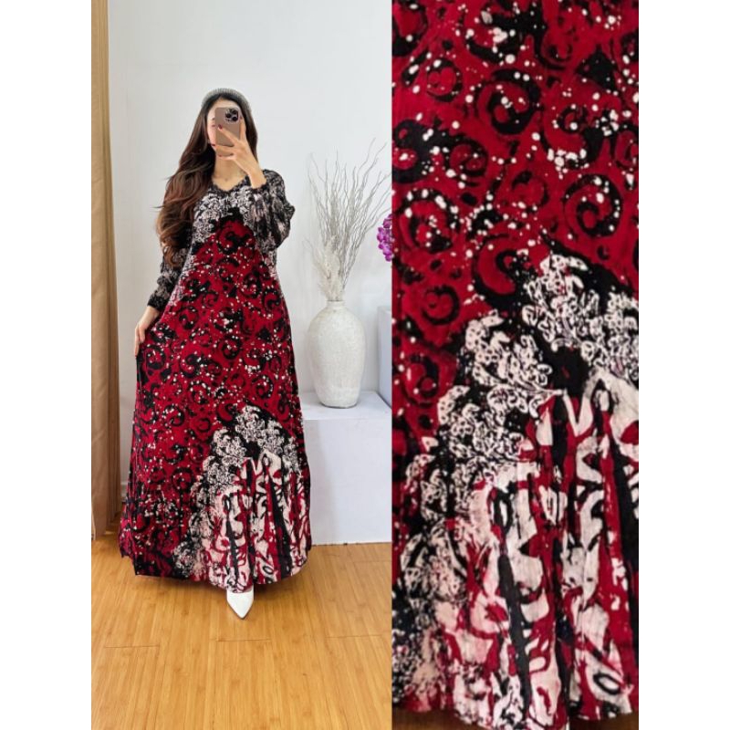 GAMIS RAYON MALAMAN BY ELZHAFA || DRESS VIRAL || DRESS VANESSA ANGEL ( VANESZA)  TERMURAH  || VANESZ