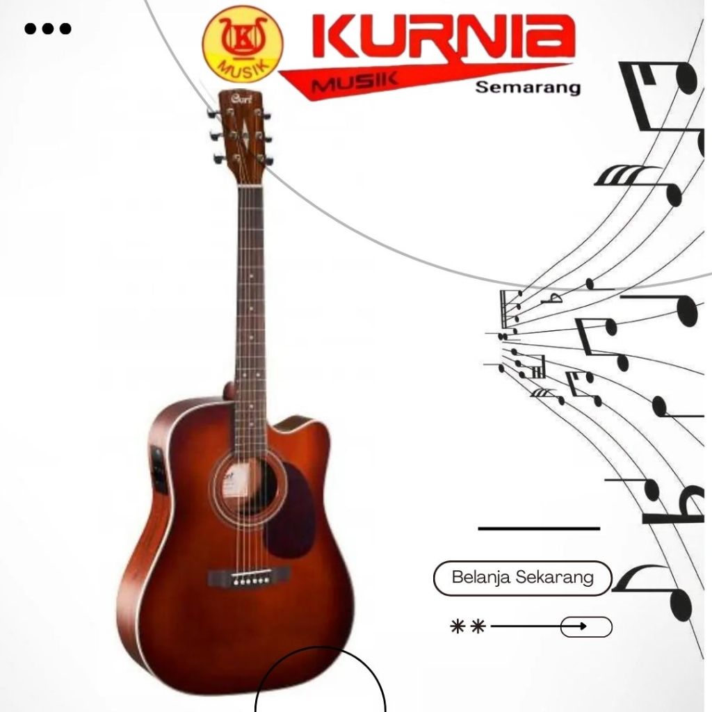 CORT MR 500 E BR / MR500 E BR / MR-500 E BR Gitar Akustik Elektrik - Brown Burst