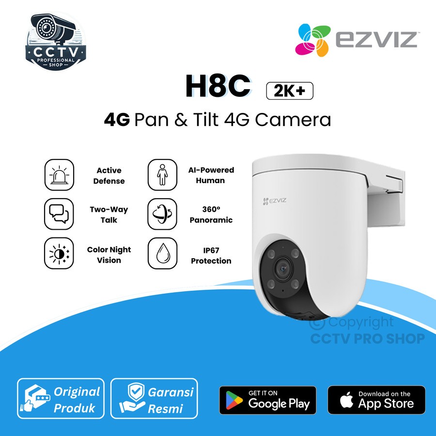 IP Camera Ezviz Camera CCTV H8c 4G Pan & Tilt 4G Camera