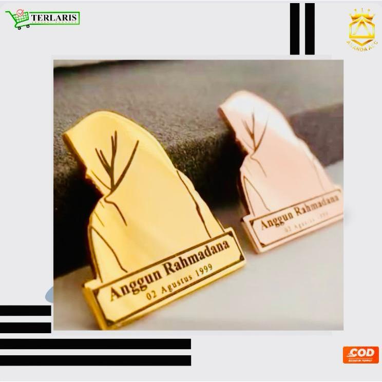 Bros hijab custom nama/bros muslimah custom nama premium