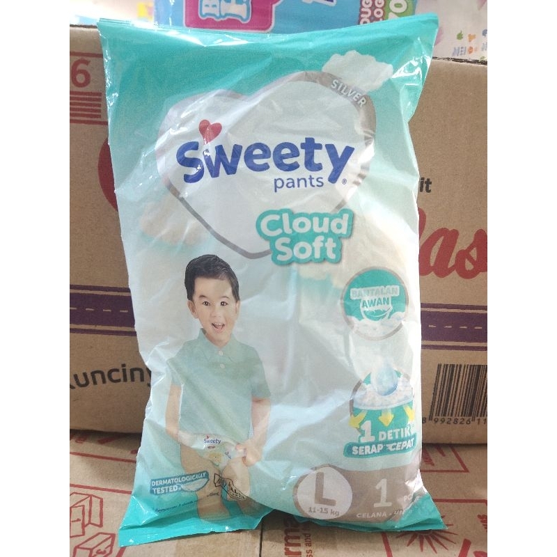 Popok Sweety Silver Pants Renceng 1 pcs / popok sweety silver Tipe celana isi 1 pcs Ukuran S , M , L