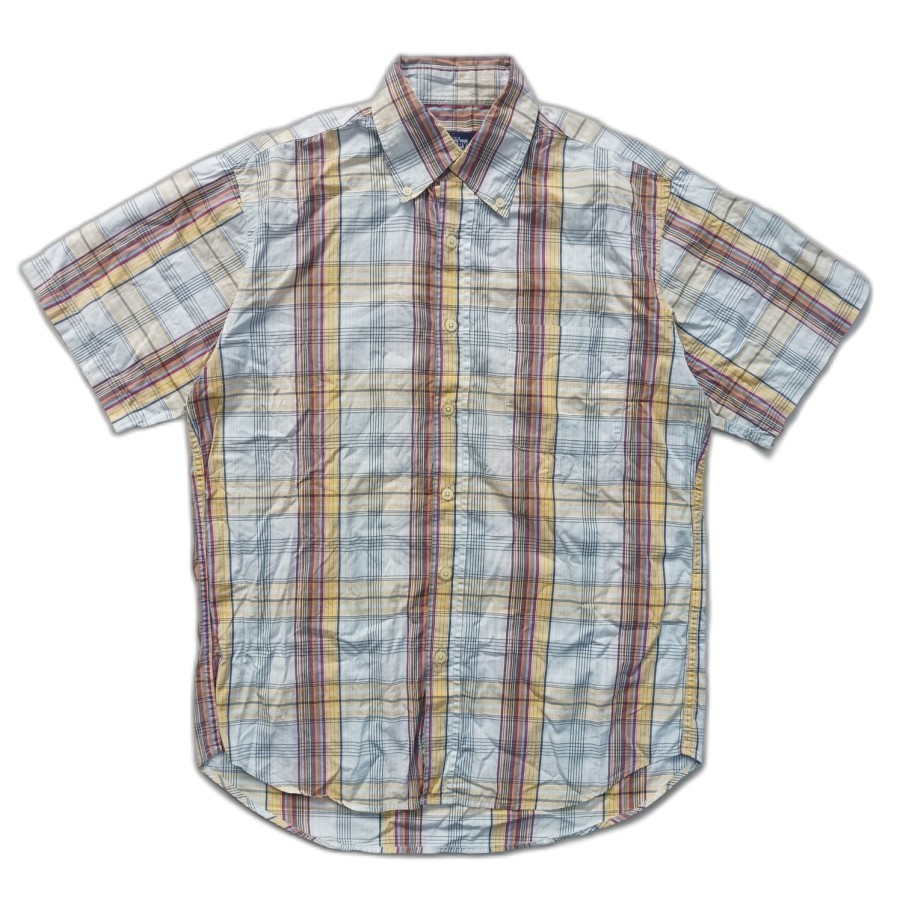 kemeja vintage Gerry Cosby plaid button down shirt