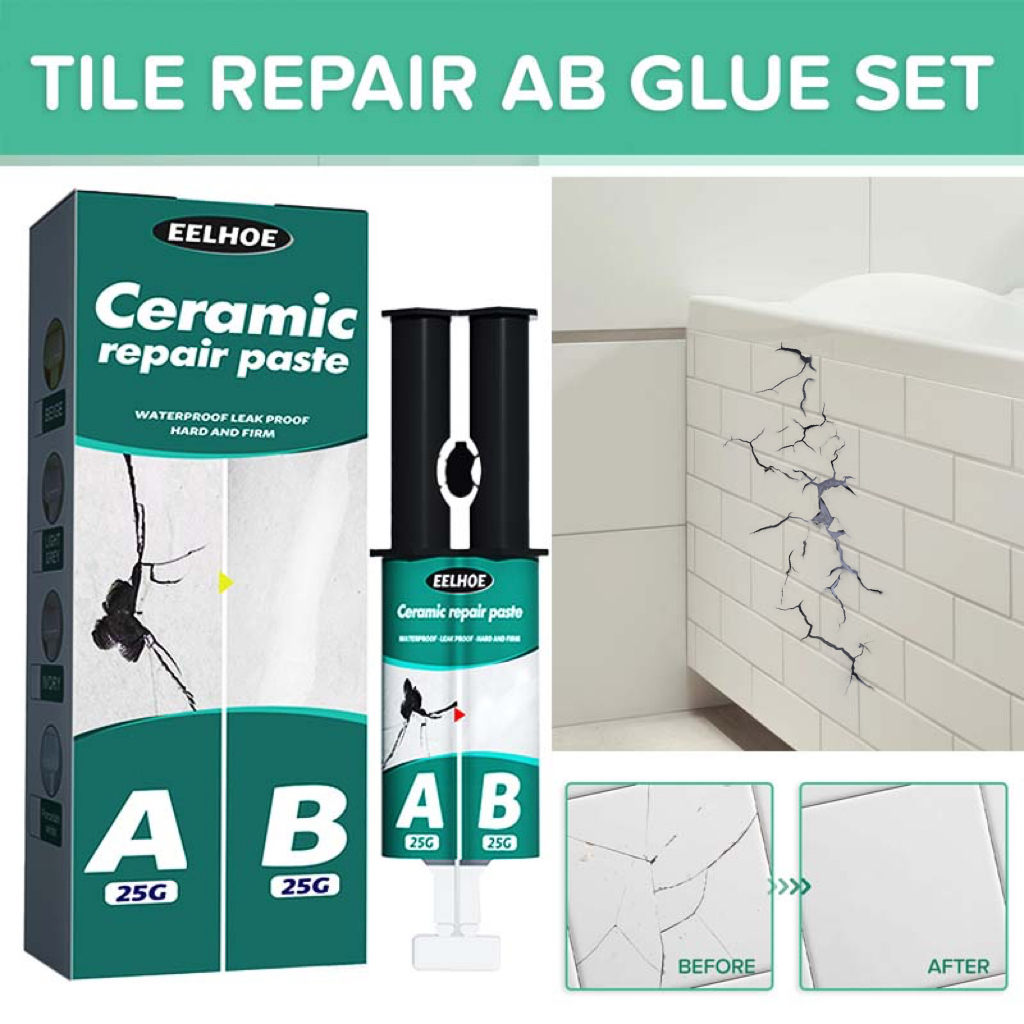 50g Tile Adhesive Ceramic Repair Paste Tile Repair Lem Pelapis Celah Ubin Utk Penambal Lantai Kerami