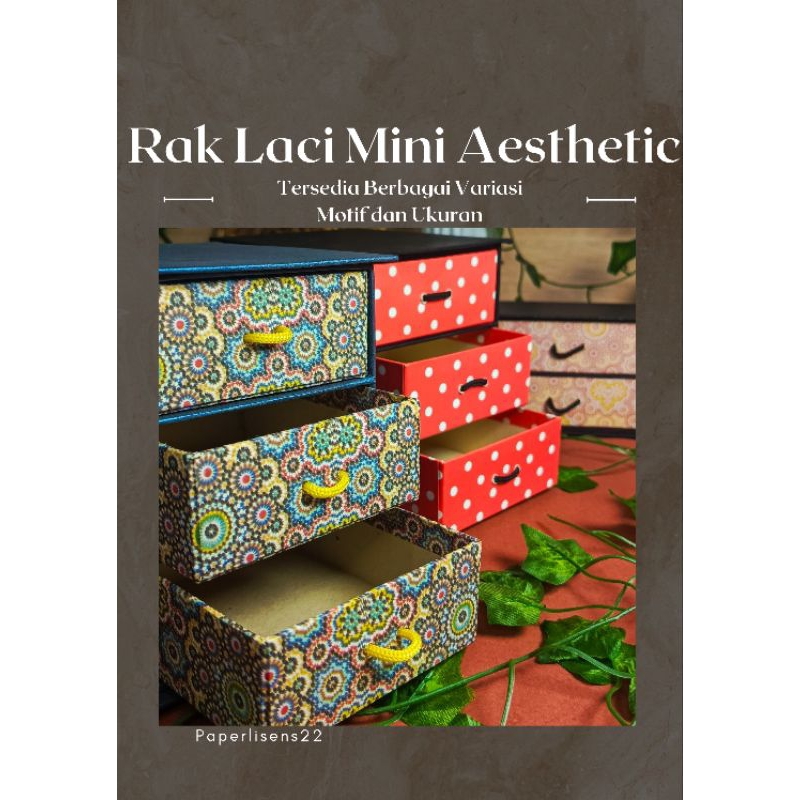 Rak Susun kecil / Rak laci mini/ Rak kosmetik / Rak Aesthetic / Rak laci motif / Rak susun
