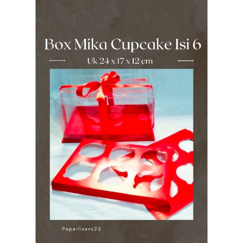 

Box Hampers / Box Mika Cup isi 6 / Box Mika isi 6 Merah / Box Mika isi Merah Imlek / Box Mika Transparan / Box cupcake isi 6