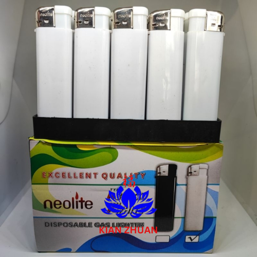 Korek Gas Magnet NEOLITE Polos Putih/Hitam - 50pcs