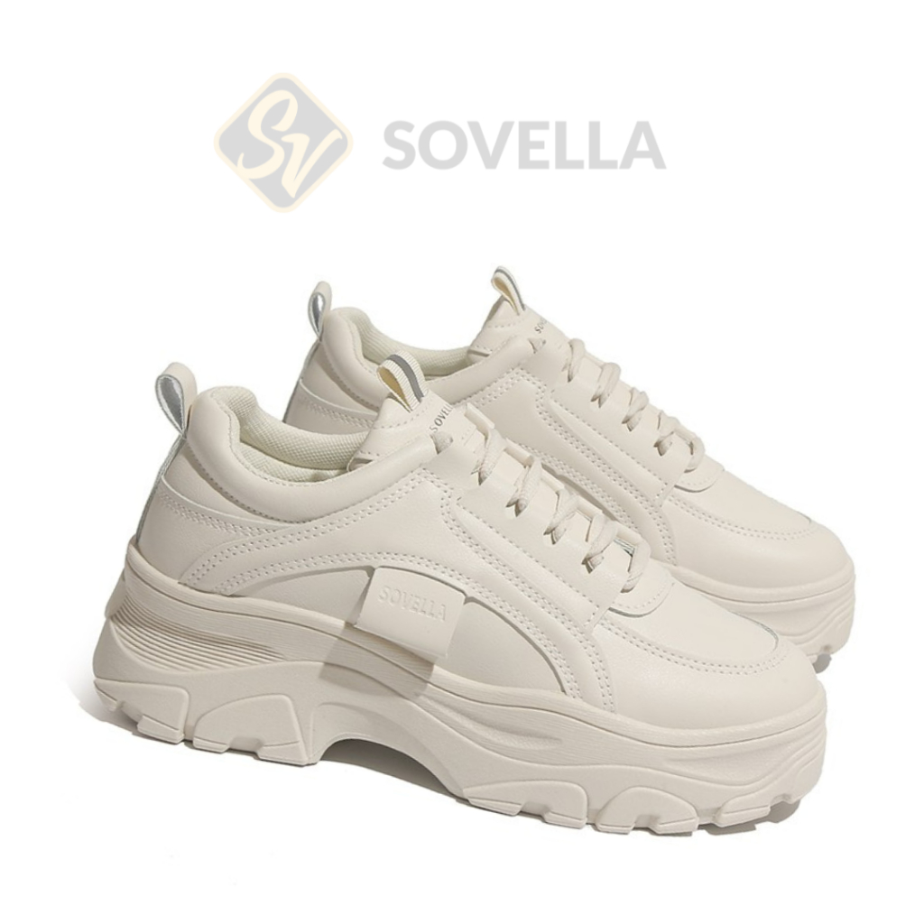 SOVELLA Levine Sekolah Sepatu Sneakers Wanita Hitam Polos Levine Sekolah