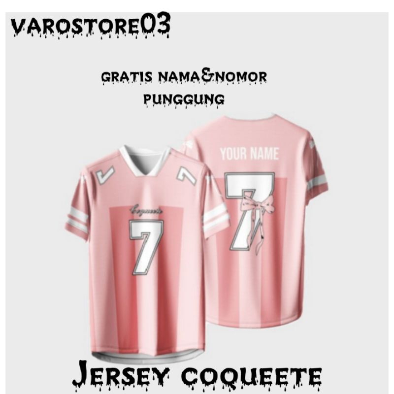 Jersey COQUEETE RIBBON .JERSEY FUTSAL.VOLY.TENIS (PINK) Terbaru Gratis Nama&Logo