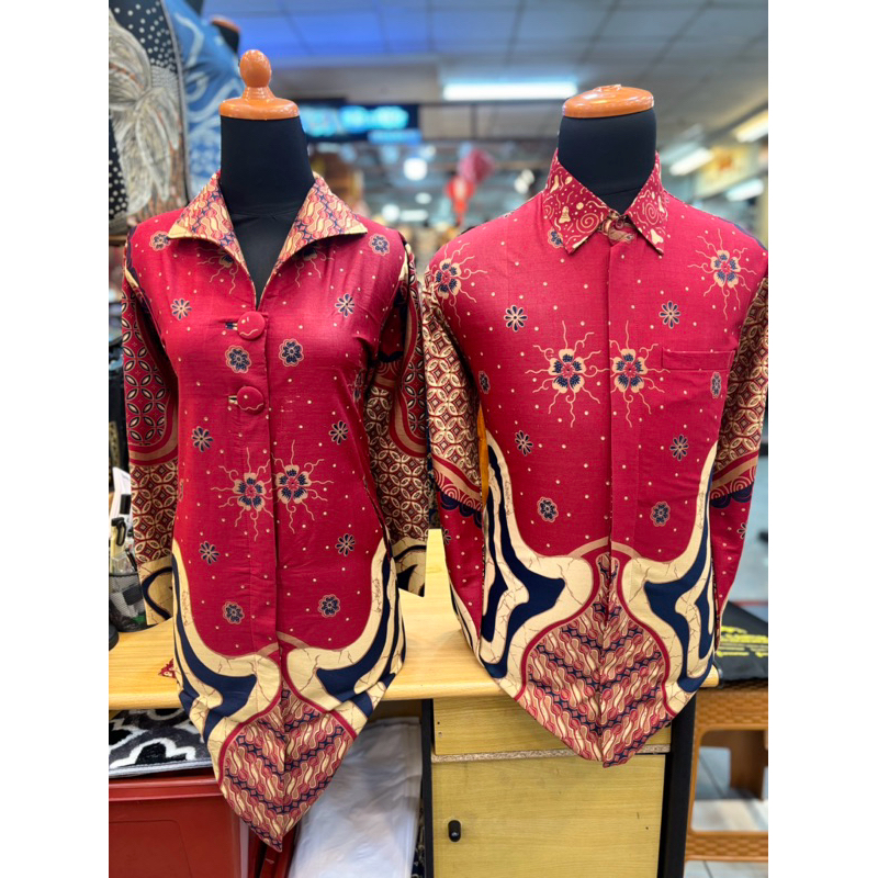 Batik seragam kantor modern kekinian/Tunik batik cantik wanita/kemeja batik pria formal