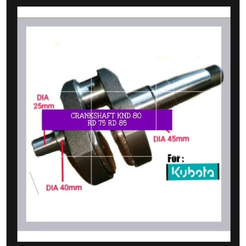 RD 85 CRANKSHAFT UNTUK MESIN DIESEL KUBOTA ( 8,5 PK )